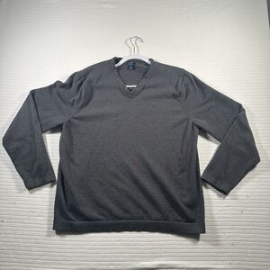 J.Crew Men’s XL Gray V Neck Long Sleeve Shirt Pullover Casual Classic